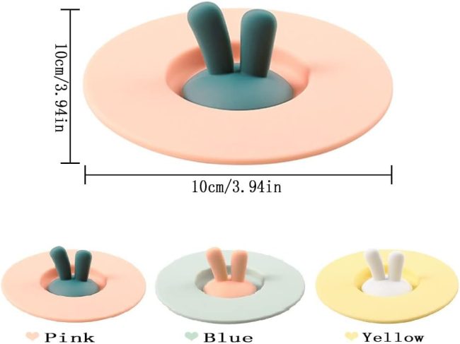 Silicone  Lids Set of 3, Food Grade Rabbit Ear Silicone  Covers Anti-dust Airtight Seal for Mugs, Tea s, Hot  Lids, Coffee - Image 2