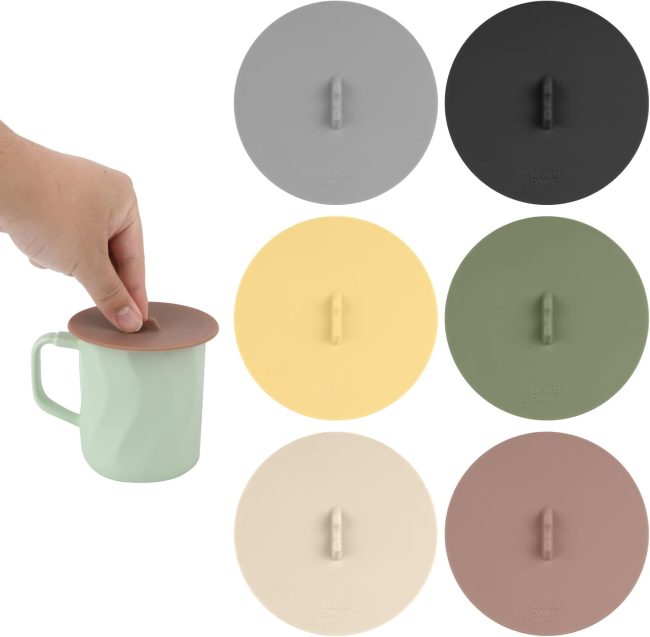 6pcs Silicone  Lids, 3.93 Inch Diameter Colorful Mug Cover Anti-dust Airtight Hot  Lids Universal Reusable Drink Covers for Tea s Mugs and Coffee