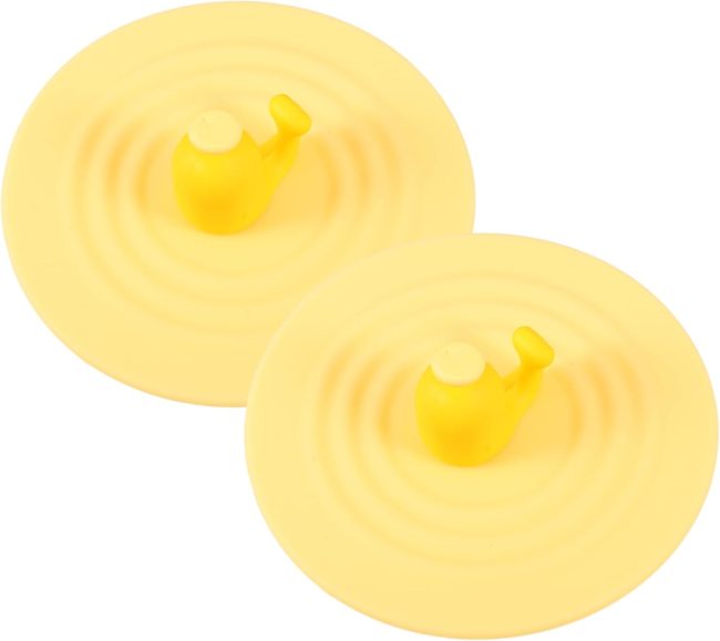 2Pcs Silicone  Covers Creative Leak and Mug Lids with Spoon Holder Design for Home Use for Hot Water and Bowl Sealing