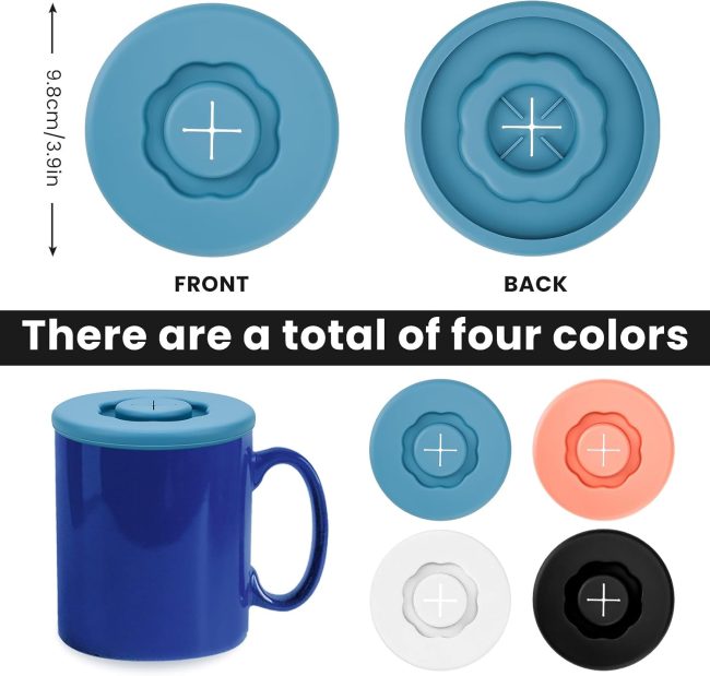 4pcs Silicone Lids for Cups,Reusable Drink Covers for Alcohol Protection Cup Covers,Food Grade Anti-Dust Airtight Seal Lids with Straw Hole for Most Drinking Cups & Glasse - Image 2