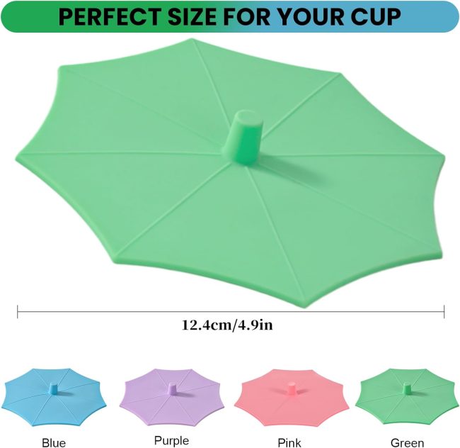 Silicone  Covers (Set of 4) ， Multicolored Silicone Lids for Mugs, s, Tea Pots,Flexible Mug Covers，Hot  Lids for Coffee & Tea - Image 2