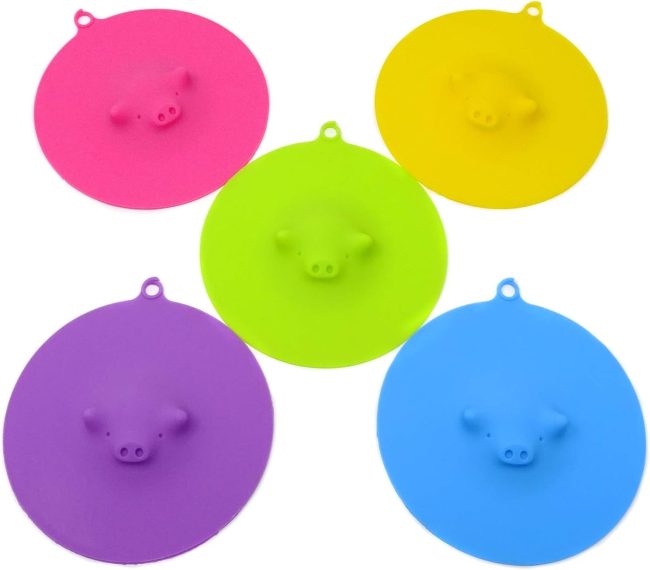 5PCS 13/5.12inch Cute Swimming  Anti-dust Silicone  Lids Mug Cover with Hanging Loops