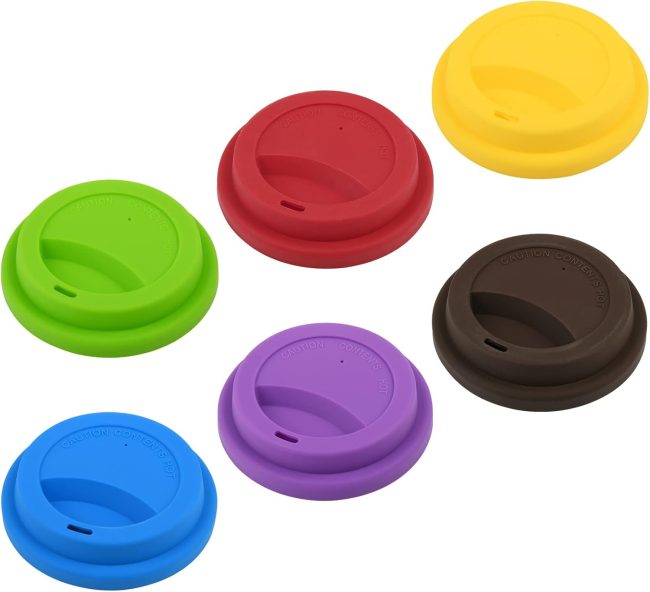 Pack of 6 Anti-Dust Spill Proof Soft Silicone Replacement Coffee Mug Lids Cover,  Lid Cover