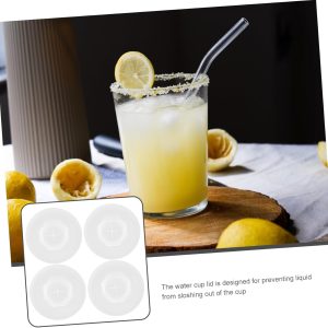 4pcs Food Grade Star Mouth Silicone  Lid  Lid with Straw Hole Mug Lid Coffee Mugs Lids Wine Glass Lids Hot  Lids  Covers for Drinks Wild Soft Cover