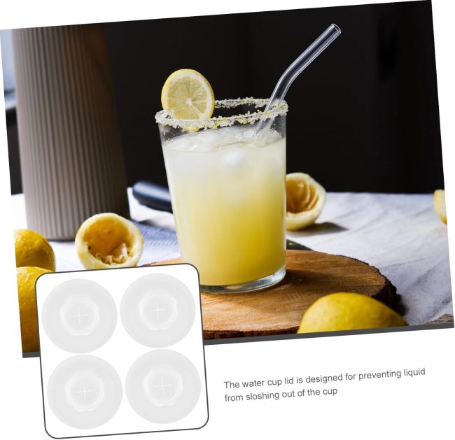 4pcs Food Grade Star Mouth Silicone  Lid  Lid with Straw Hole Mug Lid Coffee Mugs Lids Wine Glass Lids Hot  Lids  Covers for Drinks Wild Soft Cover